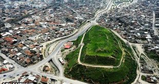 عکس هوایی از تپه باستانی شهر گرگان